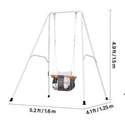 VEVOR Toddler Swing and Jumper, 2 in 1 Swing Set and Bouncer, Soft Cushion with Foldable A-Frame Metal Stand, Heavy-Duty Thick Ropes, Easy to Install and Store, for Indoor or Outdoor Play, Black