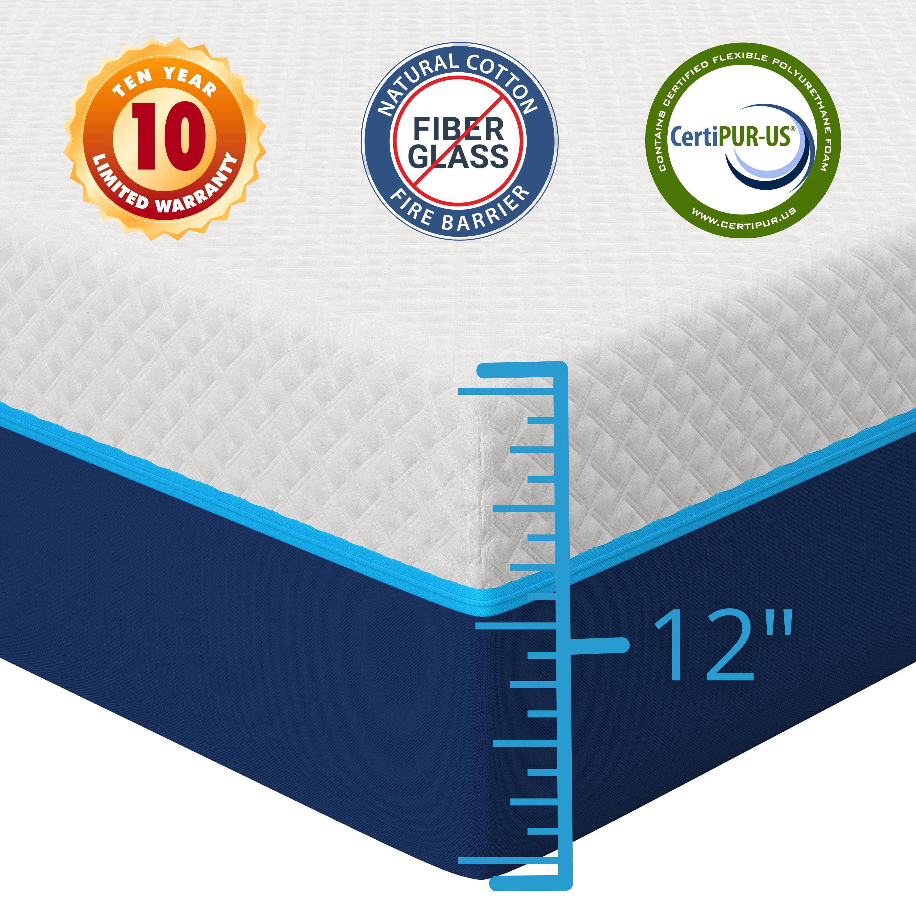 Boyd Sleep Westminster 12" Hybrid Memory Foam and Pocket Spring Mattress, Medium Plush, Adult, King