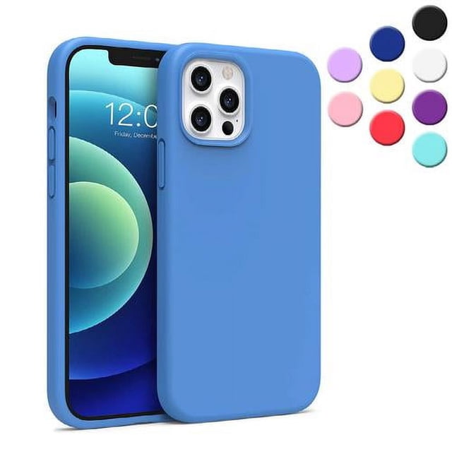 Entronix Funda de Silicona para iPhone 12 Pro Max, Suave Al Tacto, Antiarañazos y a Prueba de Golpes, Color Aguamarina
