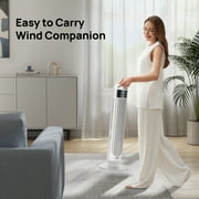 DREO Tower Fans for Home, 32 Standing Floor Fan, 26 Ft/S Bladeless Fan with Remote, 90° Oscillating, 3 Modes, 3 Speeds, LED Display, 8H Timer, 22dB Ultra Quiet Room Fan
