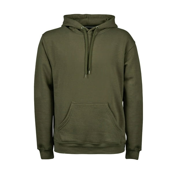 Tee Jays - Sudadera de algodón con capucha para hombre (Verde oliva)
