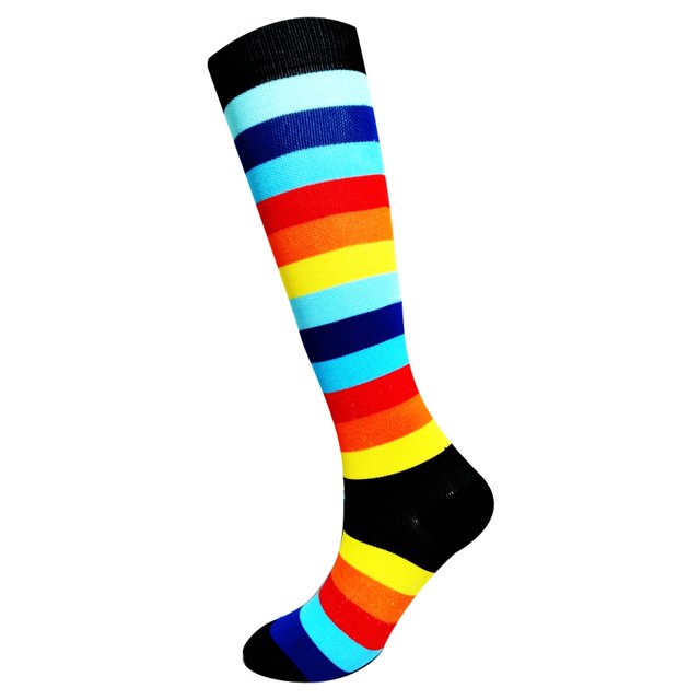 Correr Hombres Mujeres Calcetines Deportes Compresión Feliz Tubo Soporte Nylon Unisex Al Aire Libre Carreras Medias De Presión Largapangjing