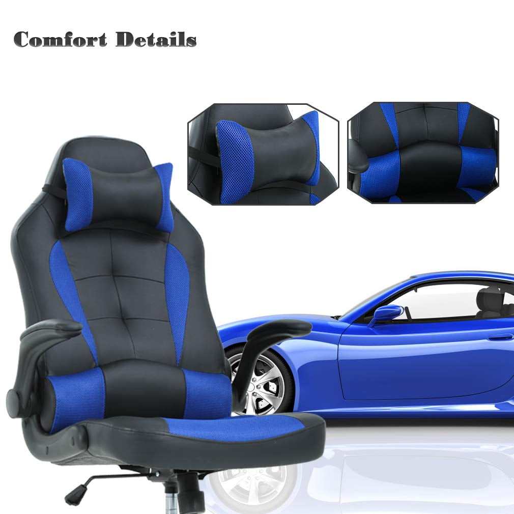 BestOffice Ergonomic Gaming Chair, Lumbar Support, Swivel Rolling for Men, Women(Blue)