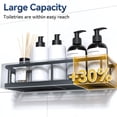 thumbnail image 4 of Shower Caddy Adhesive, Rustproof Shower Shelves for Inside Shower, Large Capacity Bathroom Organizers and Storage, Shower Storage with Removable Hooks, No Drill Bathroom Accessories Black, 4 of 8