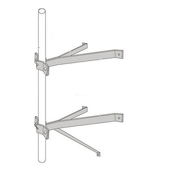 ROHN WM12D Double Wall Mount with 12" Stand Off - Masts 7/8" to 2-3/4" OD
