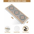 thumbnail image 5 of Colorful Boho Stair Treads for Wooden Steps Indoor Runner Rug Carpet, Ethnic Vintage Mexican Flowers Southwestern 4 Pieces Peel and Stick Staircase Step Treads Covers Washable Throw Door Mats, 30"x8", 5 of 5