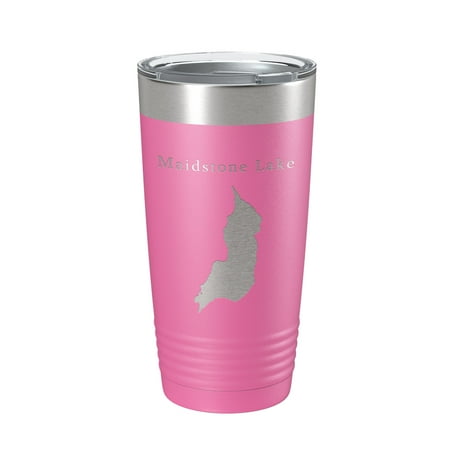 

Maidstone Lake Map Tumbler Travel Mug Insulated Laser Engraved Coffee Cup Vermont 20 oz Pink