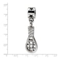 thumbnail image 2 of Reflection Beads Sterling Silver Antiqued 3D Kids Tennis Racket Star Dangle Charm, 2 of 4