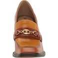 thumbnail image 2 of Sam Edelman Quincy Rust Brown/Mustard Squared Toe Stacked Heel Slip On Loafers (Rust Brown/Mustard, 7), 2 of 6