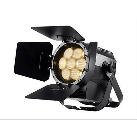 MONOPRICE 7x20W COB LED Theater PAR Light with Motorized Zoom and Barn-Doors (3200K, 28-70 beam angle)