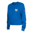 thumbnail image 2 of Women's New Era  Royal New York Giants Sport Night Thermal Long Sleeve Cropped-T-Shirt, 2 of 3