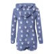 thumbnail image 4 of Mono cálido con capucha y orejas para mujer, estampado de manga larga, pantalones cortos, mono corto con cremallera, bolsillo, ropa de dormir, ropa de casa, tops de poliéster para mujer, 4 of 5