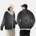 thumbnail image 4 of Daiia Black Spider On Web UPF 50+ Sun Protection Hoodie Jacket Lightweight Long Sleeve Sun Shirt for Women Men with Pocket Hiking Outdoor-Large, 4 of 7
