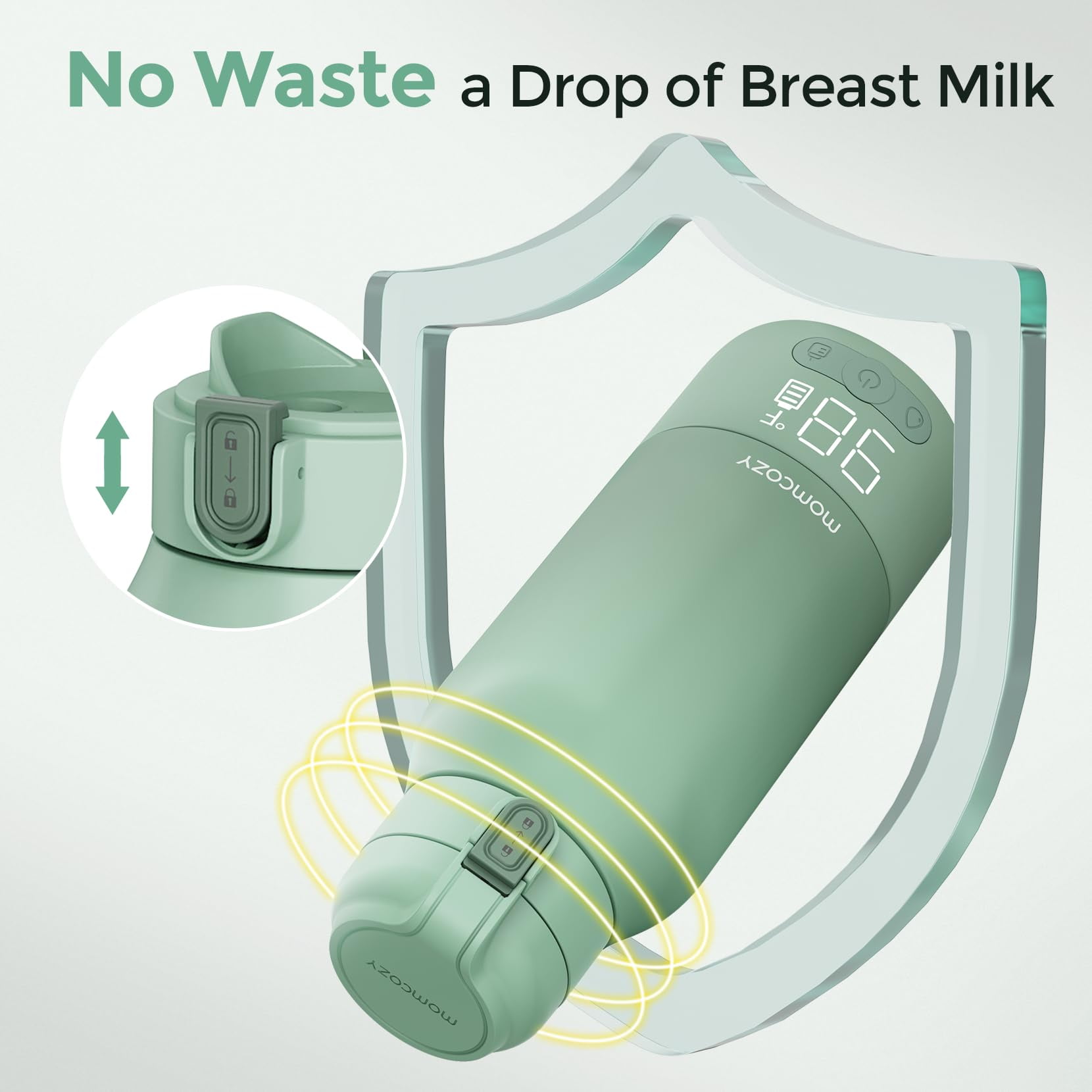 Momcozy Portable Milk Warmer for Travel – Dual Heating Modes for Breast Milk and Momcozy 22oz Portable Breast Milk Cooler for Outdoor, Life Saver with 360° Total Cooling for 24 Hours