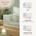 thumbnail image 3 of Little Seeds Dawn 4-in-1 Convertible Crib, White/Whitewash Natural, 3 of 13