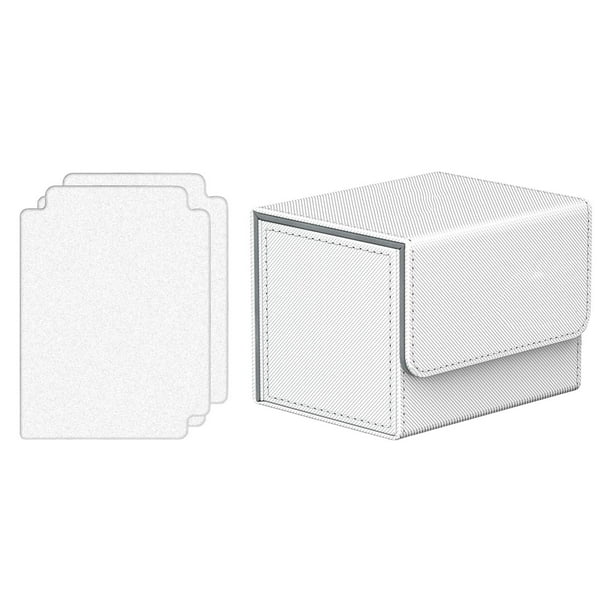 Caja para más de 100 cartas coleccionables con fundas premium y cierre magnético Blanco