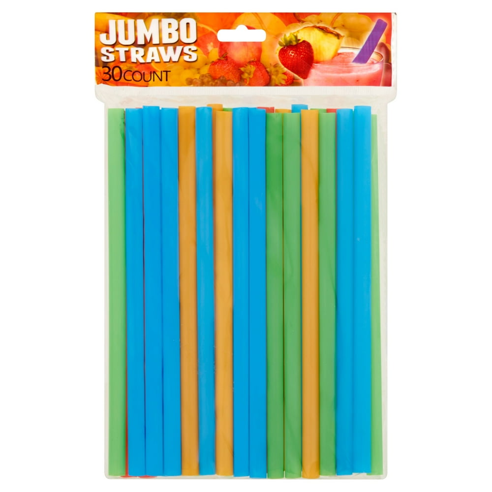 30ct. Jumbo Straws in Assorted Colors
