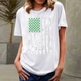 thumbnail image 4 of BLVB St Patricks Day Women Crewneck Short Sleeve Summer T-Shirt Casual Basic Shamrock Clover Printed Tee Tops, 4 of 4