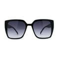 thumbnail image 2 of Womens Slick Minimal Squared Retangle Designer Fashion Sunglasses Black Smoke, 2 of 4