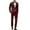 Brick Red, variant on Men's Tuxedo Suit Set for Weddings Events Parties Business, One Button Jacket with Stylish Neckline, Straight Leg Dress Pants, Slim Fit Elegant Formal Wear