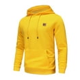 thumbnail image 2 of Satankud Men's Pullover Hoodies Plaid Jacquard Weave Long Sleeve Drawstring Hipster Casual Hooded Sweatshirts with Kanga Yellow M, 2 of 7