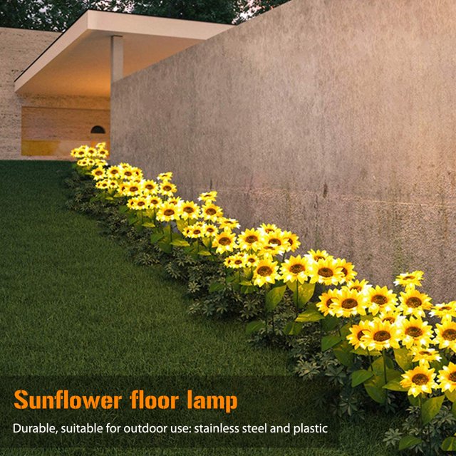 Lámpara Girasoles Lámpara 1/2 piezas de luces de girasol artificiales IP65 impermeables solares reutilizables para Patio