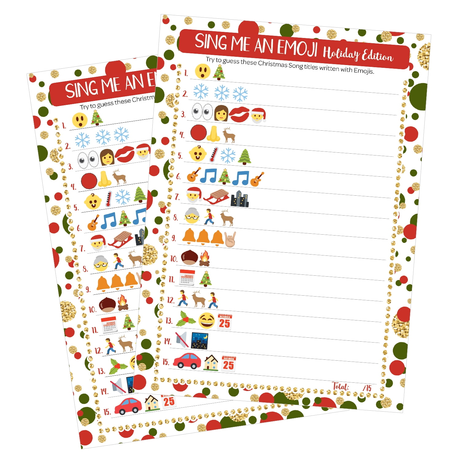 Christmas Party Games - 25 Sing an Emoji Cards - Distinctivs - Walmart.com