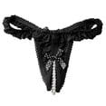 thumbnail image 7 of Jxximdong Sexy Lingerie for Women Panties Pearl Ball Lace Thongs Women's Intimates Black, 7 of 7