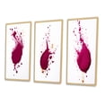 thumbnail image 3 of Designart "Viva Magenta Splatter Painting II" Abstract Painting Framed Wall Art Set Of 3 - Red Modern Frame Gallery Wall Set For Home Decor, 3 of 6
