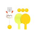 thumbnail image 1 of jinwen Table Tennis Training Set Tennis Trainer Pingpong Trainer Exerciser Parent Child Bunny Three Ball, 1 of 9