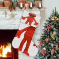 thumbnail image 1 of Elmo Tema: Calcetines de Navidad, fino lino blanco para colgar en escaleras y chimenea, decoración navideña para el hogar, regalo de Navidad. 54cm × 38cm, 1 of 5
