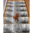 thumbnail image 2 of Stair Treads for Wooden Steps, Grey Peel and Stick Stair Treads with Reusable Adhesive, Modern Oil Painting Art Forest Non Slip Indoor Stairs Runner Rugs Mats for Elders Dogs 8"x30" 7PCS, 2 of 7