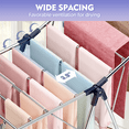 thumbnail image 6 of Clothes Drying Rack, KK KINGRACK Foldable Drying Rack with 2 Gullwings & Height-Adjustable, Large-Capacity Laundry Drying Rack, Indoor Outdoor, Stainless Steel, 6 of 9