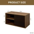 thumbnail image 3 of LUMAMIN Wall Cabinet, 28" Stackable Wall Mounted Storage Cabinet Floating Media Hanging Desk with 2 Glass Sliding Door for Books, Décor, Clothes, Living Room or Office, 3 of 8