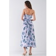 thumbnail image 6 of Floral Print Sleeveless Self-tie Wide Wrap Front Ruffle Hem Side Slit Detail Midi Dress M, 6 of 6
