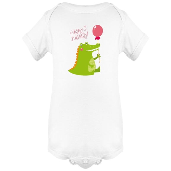 Happy Birthday Crocodile Doodle Bodysuit Infant -Image by Shutterstock, Newborn