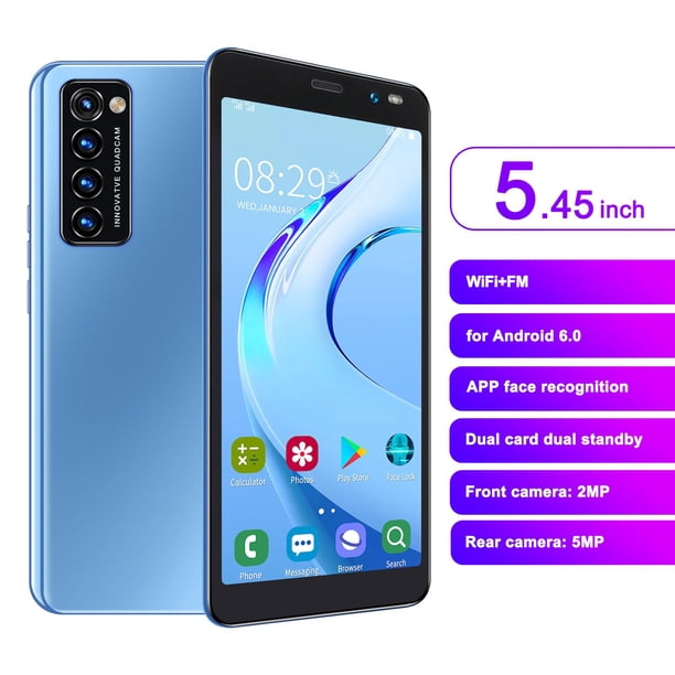 KIKYO Smartphone, LANDVO Rino4 Pro HD Cámara Cara Huella Digital Desbloqueado Teléfono Inteligente Peque?o 1 + 8G 128GB Extensión 5.45in Desbloquear teléfono InteligenteBlue) Khall Tendencias