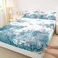 thumbnail image 4 of Erosebridal Sea Octopus Turtle Bed Sheets,Summer Nautical Sealife Ocean Coral King Sheets For Boys 4-Piece, 4 of 6