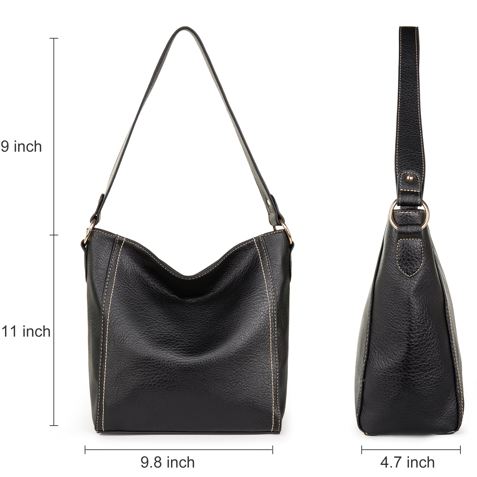 Montana West Hobo Bags for Women Vegan Leather Shoulder Purses and Handbags, Black