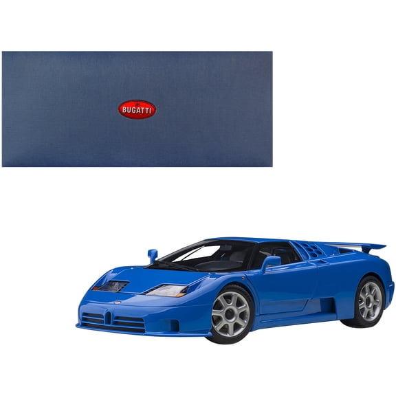 Bugatti EB110 SS Super Sport French Racing Blue with Silver Wheels 1/18 Model Car by Autoart