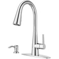 thumbnail image 2 of Barullii 1-Handle Pull-Down Kitchen Faucet with Soap Dispenser in Polished Chrome, 2 of 2