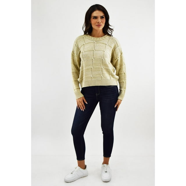 Sueter tejido cuadrado Roman Fashion /Juvenil, 3443 (Beige) beige UNITALLA