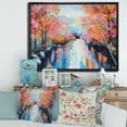 thumbnail image 2 of The River Through Orange Autumn Forest 32 in x 24 in Framed Painting Canvas Art Print, by Designart, 2 of 5