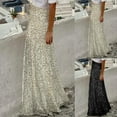 thumbnail image 7 of Lovskoo Women's Sequin Maxi Skirt High Waist Elegant Loose Sparkle Ankle Length Skirt Party Cocktail Black, 7 of 7
