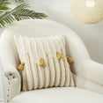 thumbnail image 3 of Saro Lifestyle Artisanal Tassel and Tufted Down Filled Throw Pillow, 3 of 3