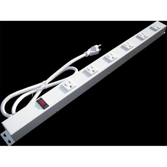 e-dustry EPS-2063W1 24 in. 6 Outlet Metal Power Strip