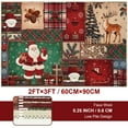 thumbnail image 5 of BLEUM CADE Christmas Area Rug 2x3 Washable Rug Non Slip, Santa Claus Door Mat Outdoor Indoor, Soft Faux Wool Patchwork Entryway Rugs Low Pile for Entrance, Christmas Decorations, 5 of 9