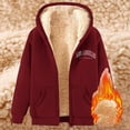 thumbnail image 4 of Bibifish Womens Hoodies Graphic Letter Print Lined Zip Up Hoodies Winter Warm Pockets Outdoor Streetwear Drawstring Hooded Jackets, 4 of 5