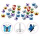 thumbnail image 3 of 30 piezas creativas coloridas mariposas decoración de pared uñas en forma de H dibujos animados lindos calcomanías de Metal PVC, 3 of 5