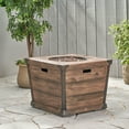 thumbnail image 2 of GDF Studio Banleigh Outdoor 40,000 BTU Lightweight Concrete Square Fire Pit, Brown, 2 of 10